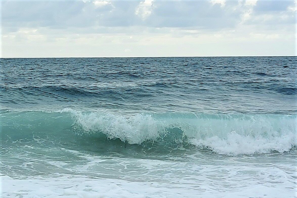 Une vague rejoint le rivage